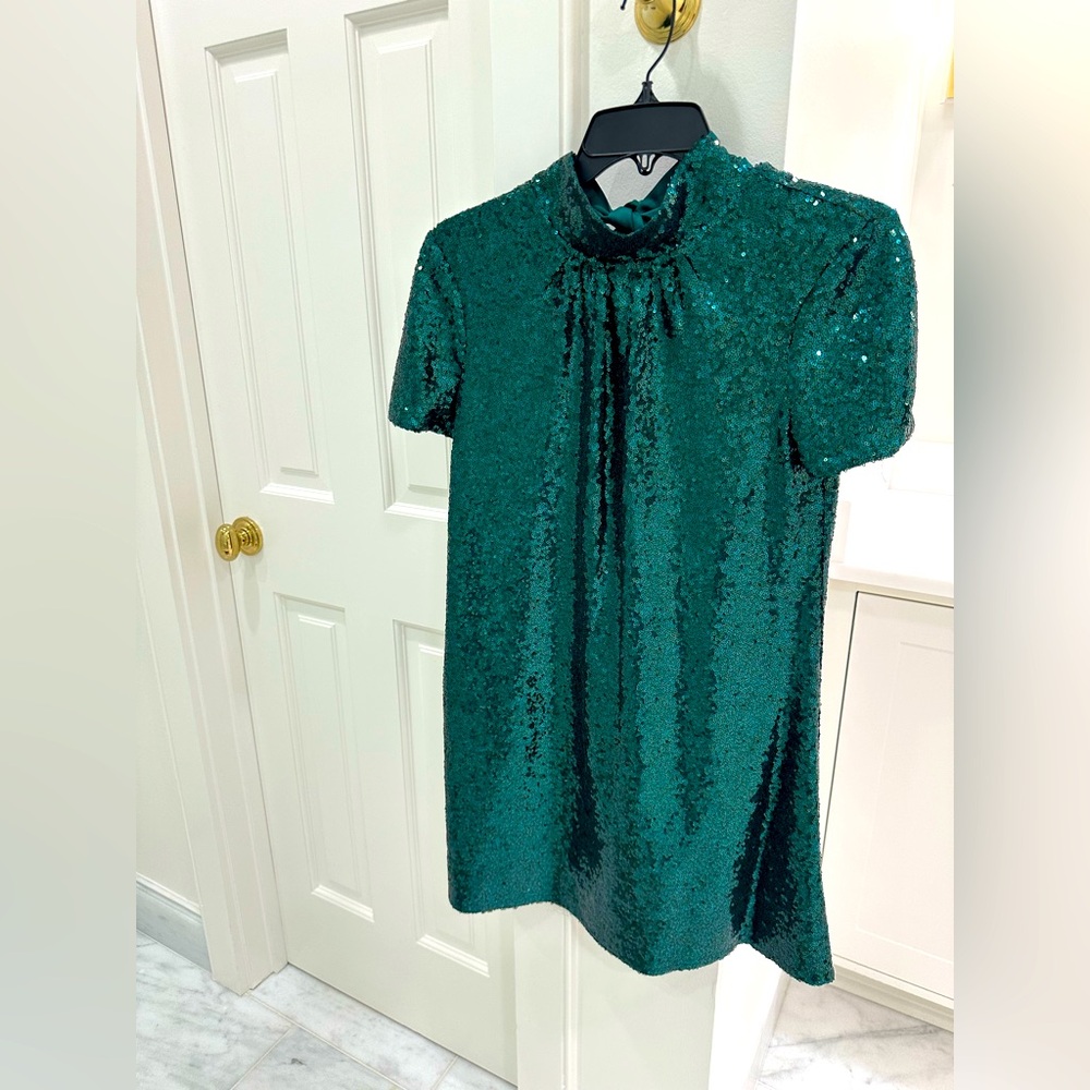 Staud green sequins